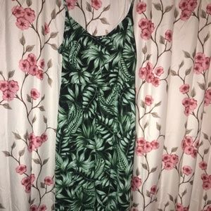 Green leaf maxi dress